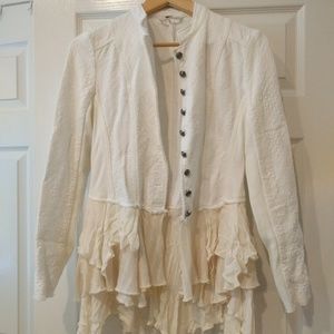 Free People Jacket White Buttons Size 4